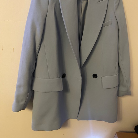 Baby blue oversized Zara blazer - Picture 2 of 5